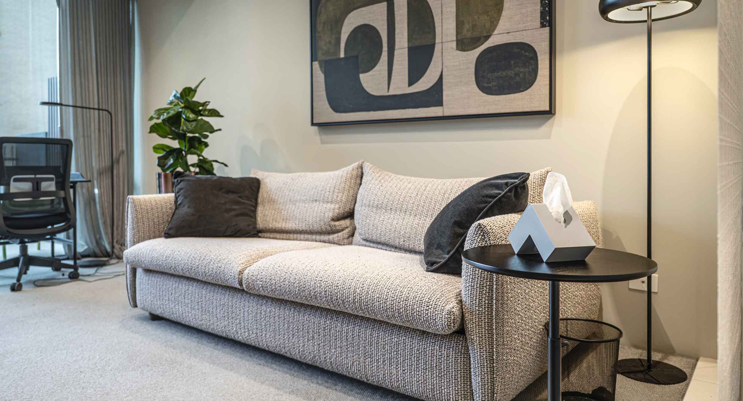 Relational therapy room at Relational Lives in St Kilda, Melbourne